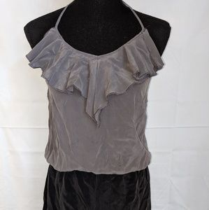 Silk Ruffle Romper l Express